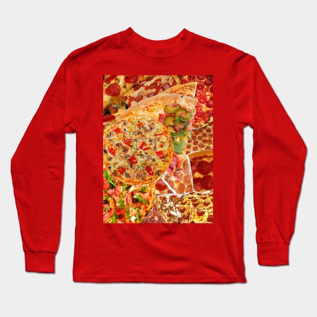 pizza slice pattern Long Sleeve T-Shirt by Foodinasty